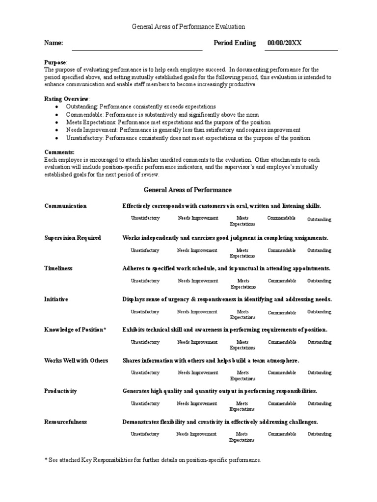 Performance Evaluation Guidelines | PDF | Human Resource Management ...