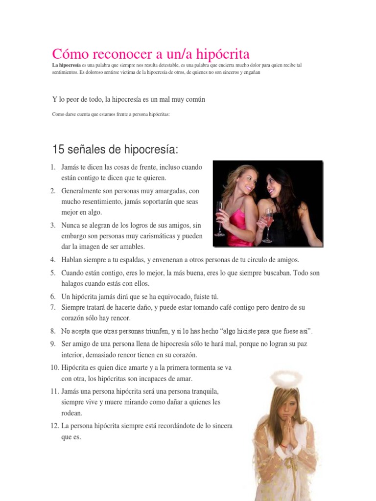 15 señales para identificar hipócritas | PDF | Ocio, image size:768x1024