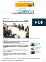 Ecuador Prepaga Crédito Chino Del 2011 _ El Comercio