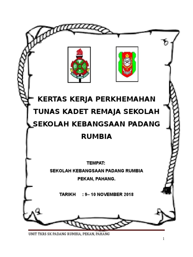 Perkhemahan Tunas Kadet SK Padang Rumbia | PDF