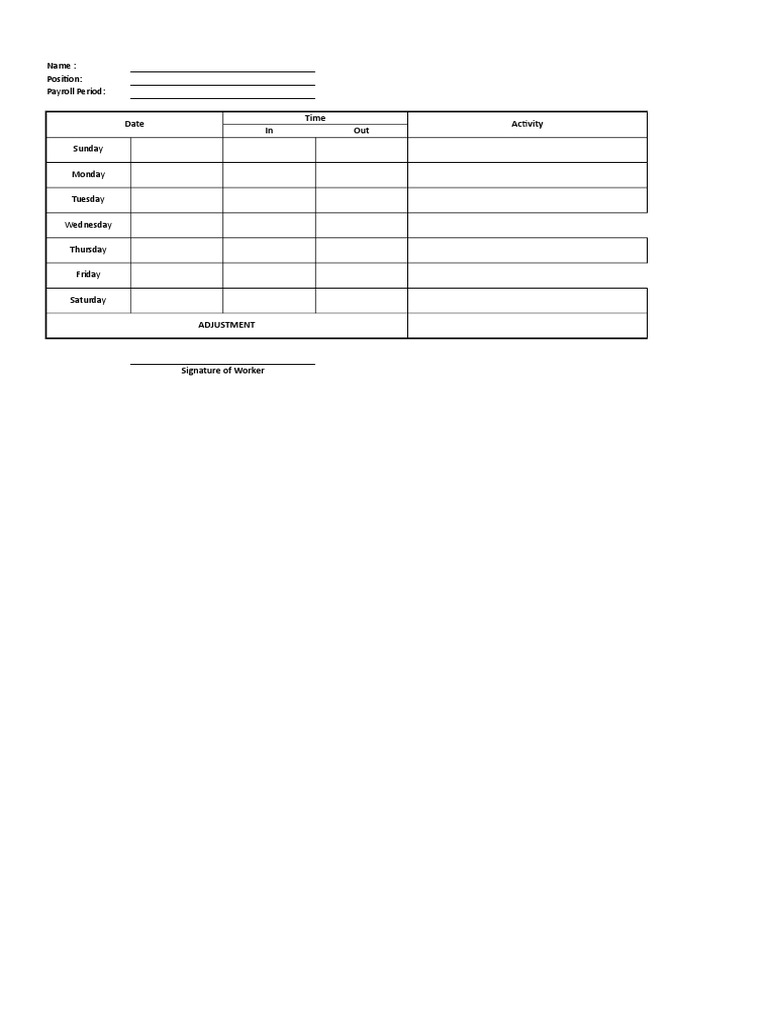 DTR Payroll Template for Download | PDF