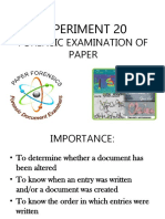 Experiment 20: Forensic Examination of Paper