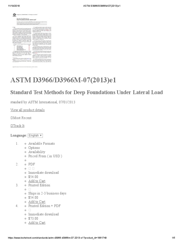 ASTM D3966 Standard Test Methods | PDF | Deep Foundation | Business