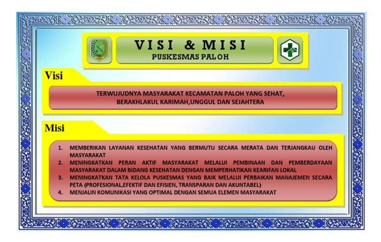 Spanduk Visi Misi Puskesmas Paloh