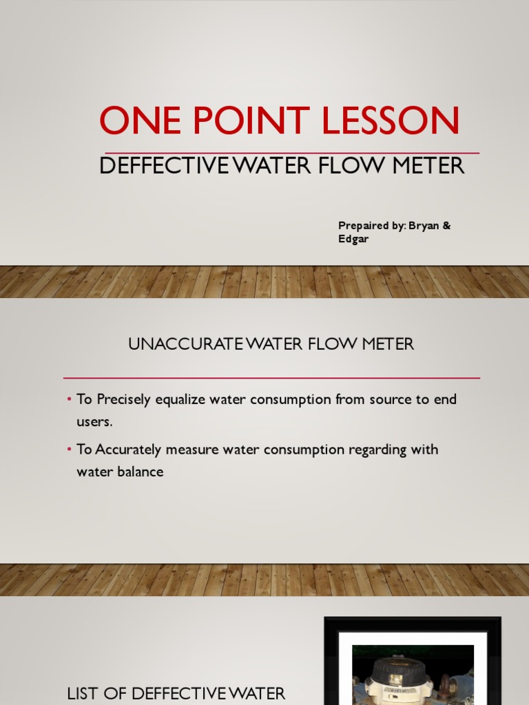 One Point Lesson: Deffective Water Flow Meter | PDF