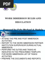 Work Immersion Rules and Regulation