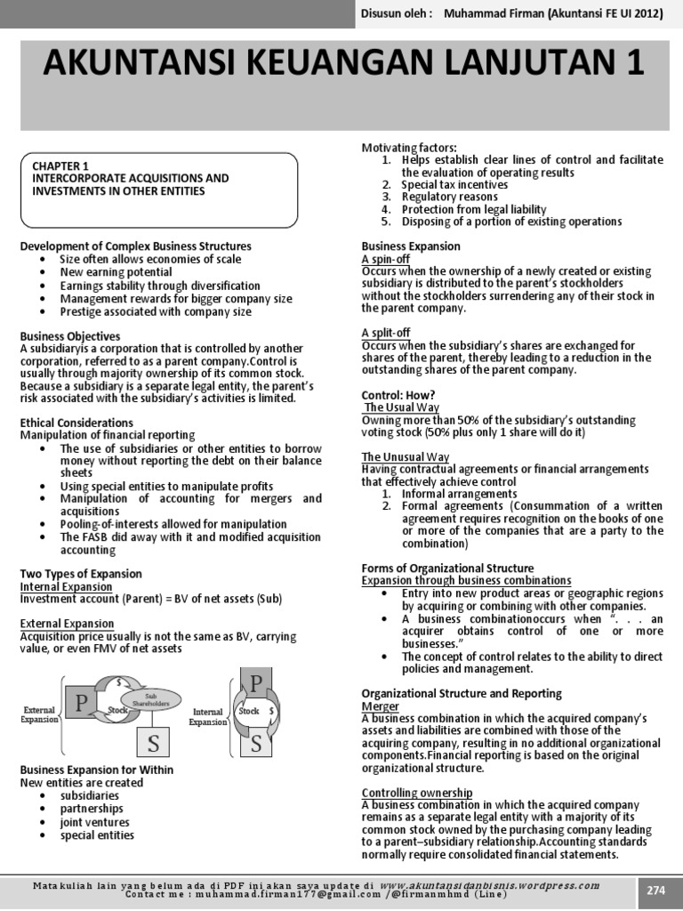 Ringkasan Akl1 Goodwill Accounting Intangible Asset