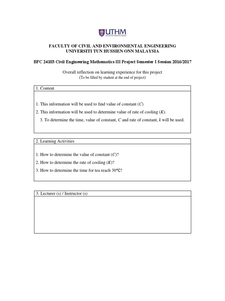 Form 4 Overall Reflection Pdf Educational Psychology Academia