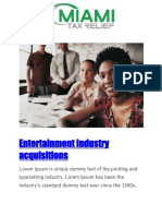 Entertainment Industry Acquisitions - Miami Tax Relief