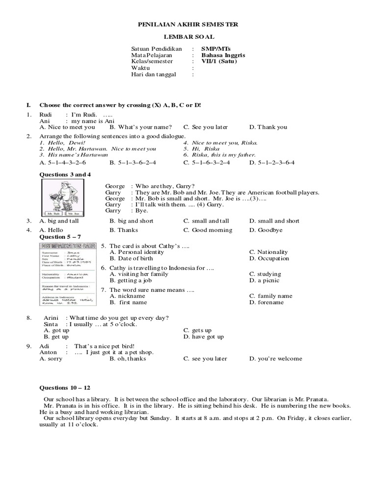 02 Soal Bhs Inggris Kls 7 1