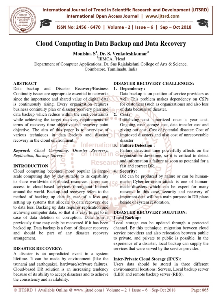 Cloud Disaster Recovery Guide | PDF | Cloud Computing | Backup