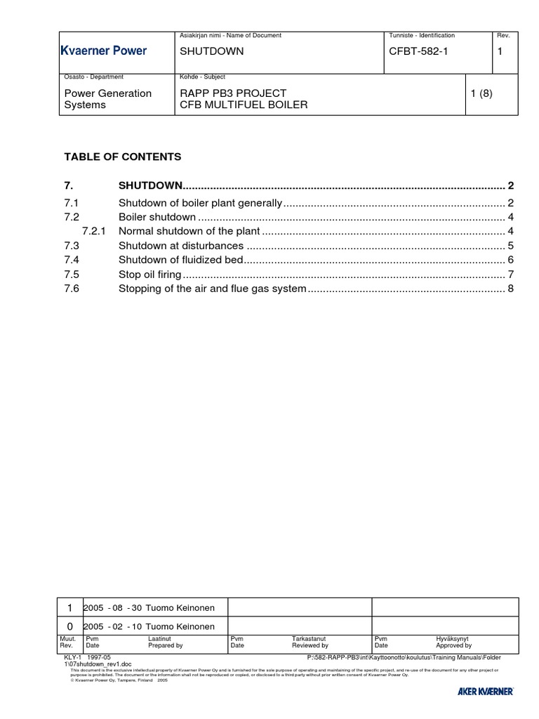 07shutdown Rev1 Pdf Boiler Energy Technology