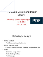 Hydrologic Design and Design Storms: Reading: Applied Hydrology Sections 13-1, 13-2 14-1 To 14-4