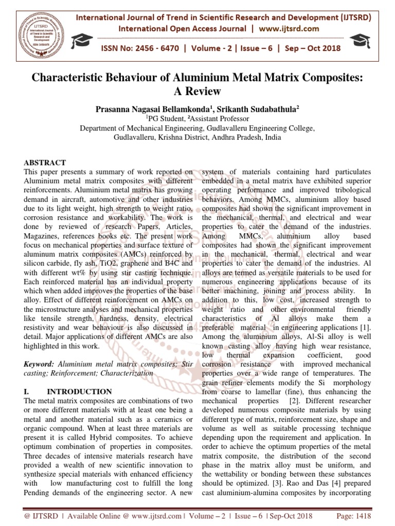 Aluminum Metal Matrix Composites Review | PDF | Composite Material | Wear