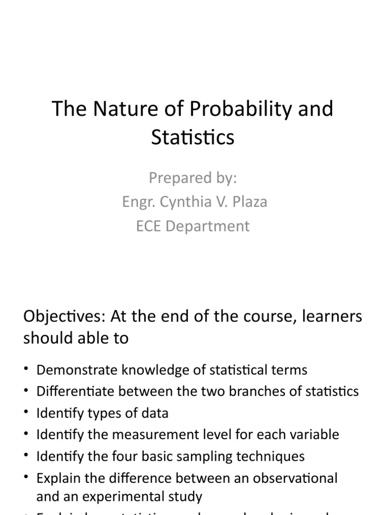 Probability & Statistics Overview | PDF | Level Of Measurement | Statistics