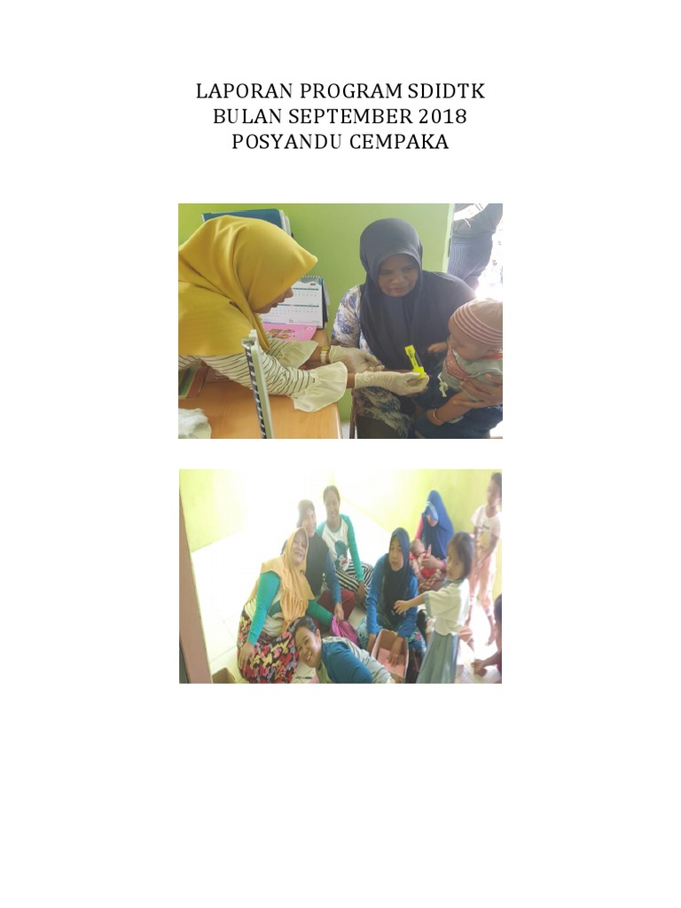 Laporan Program SDIDTK Posyandu 2018 | PDF
