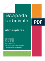 Escapada Lastminute: Últimas Plazas