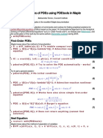 Analytical Solutions of Pdes Using Pdetools in Maple