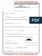 CBSE Class 5 Mathematics Worksheet - Mental Maths