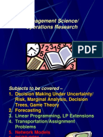 Management Science Topics: Decision Making, Forecasting, Linear Programming