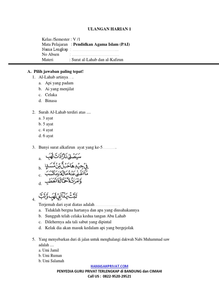 Tuliskan Ayat Ke 6 Surat Al Kafirun