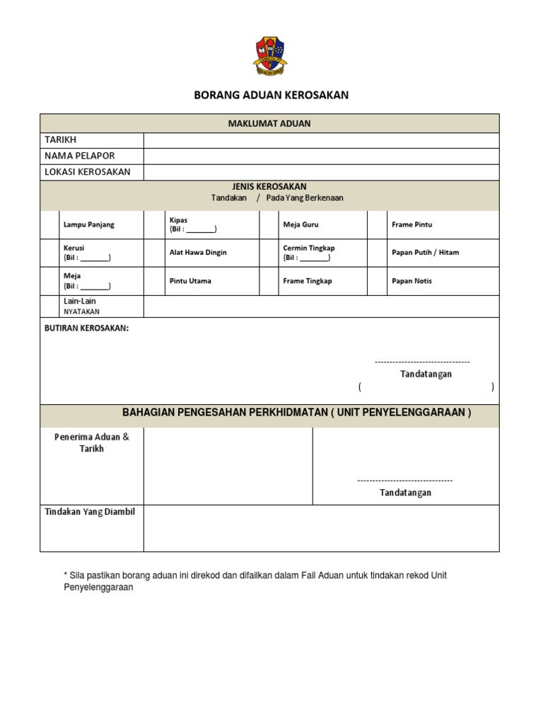 Borang Aduan Kerosakan SMKDLP  PDF