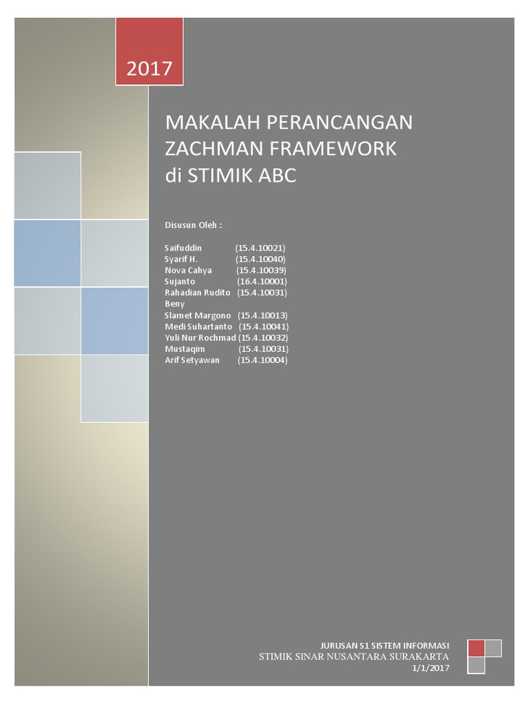 Perancangan Zachman Framework | PDF