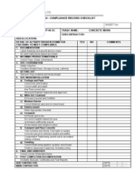 Project:: Inspection Test Plan - Compliance Record Checklist