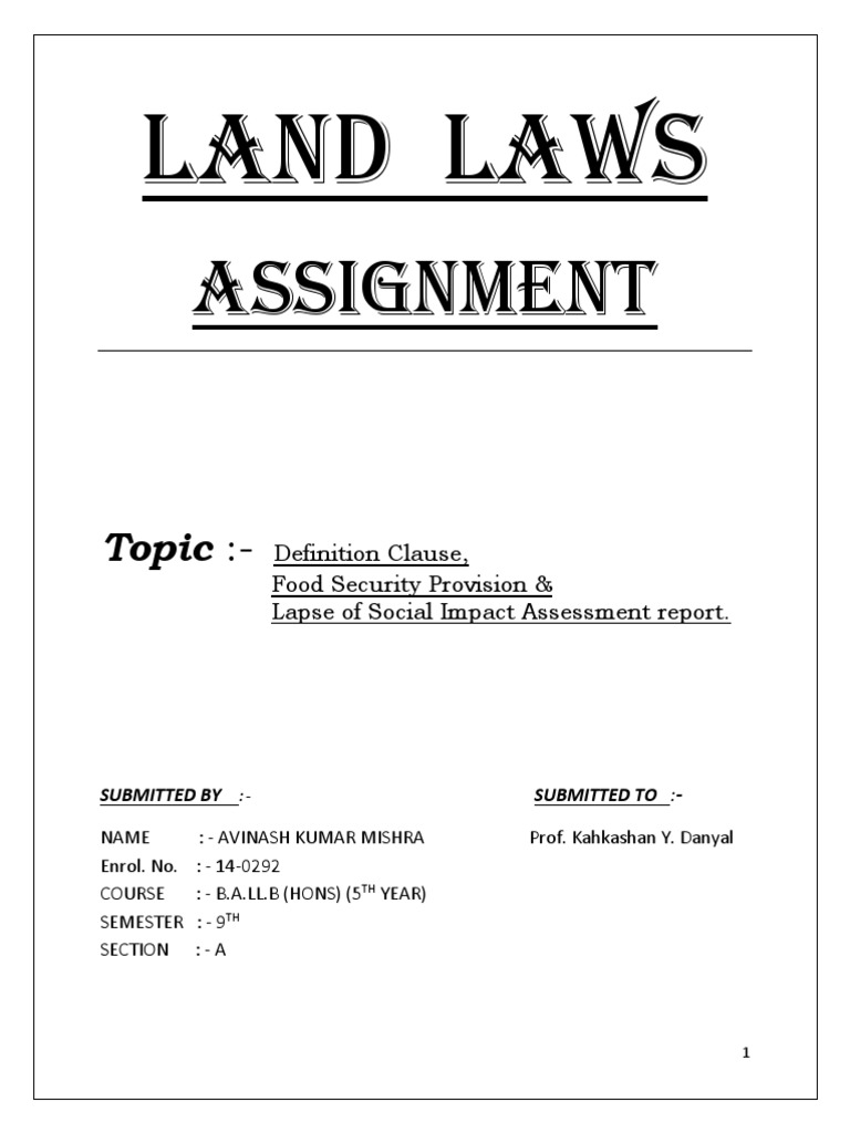 land law assignment pdf