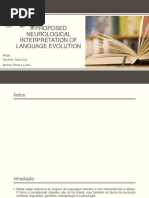 Uma Proposta de Interpretação Neurológica Da Evolução Da Linguagem