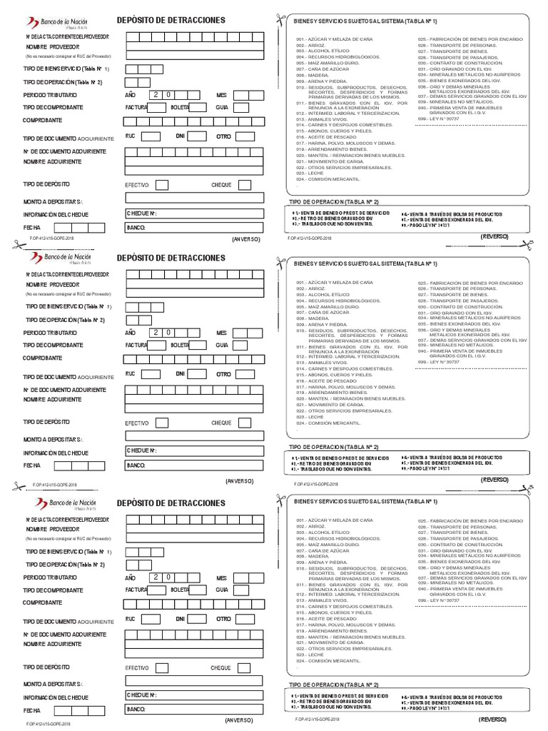 Formato de Detracciones PDF | PDF