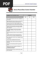 Checklist: Server Room/Data Center Completed Yes No N/A