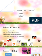 U3 What Does He Teach?: Preview New Grammar Story Time