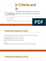 Scientific Criteria and Methods