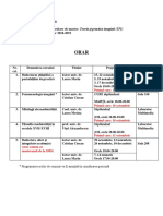 ORAR Semestrul I PDF