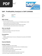 Profitability Analysis in Sap S4hana