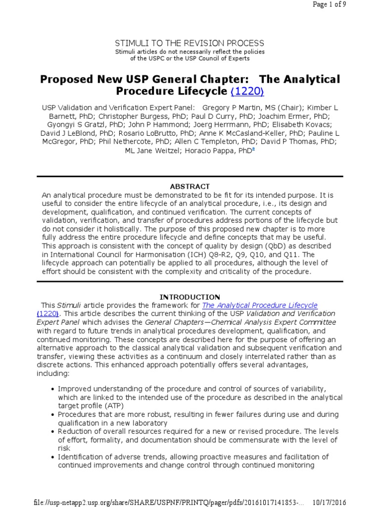Analytical Procedure Lifecycle Overview | PDF | Accuracy And Precision ...