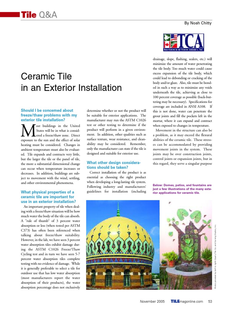 Ceramic Tile in An Exterior Installation | PDF | Tile | Ceramics