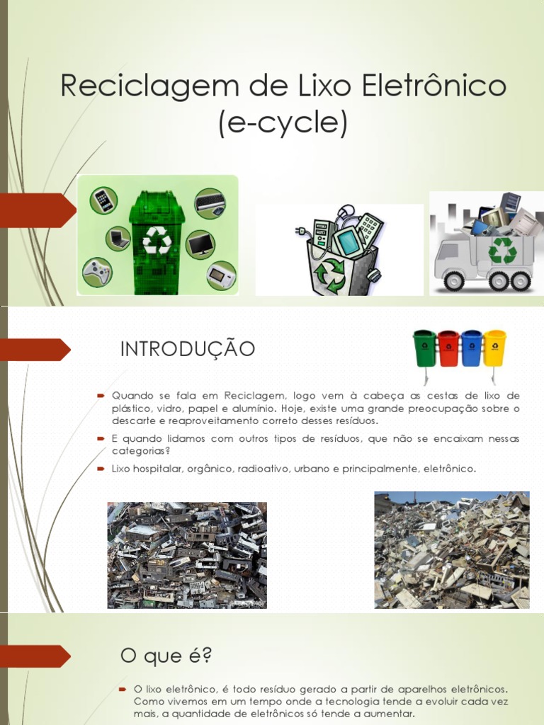 Reciclagem de Lixo Eletrônico (E-Cycle) - Final | PDF | Química | Materiais, image size:768x1024