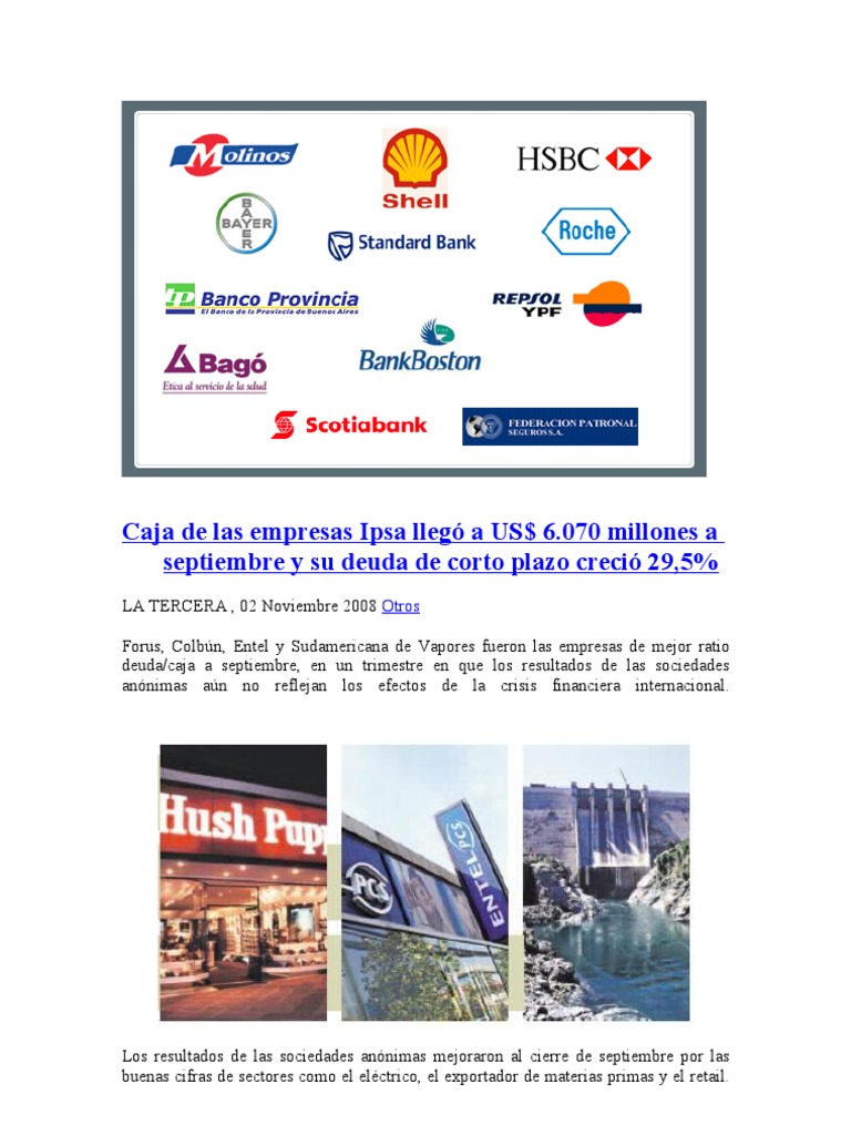 Ejemplos de Sociedades Anónimas en Chile | PDF | Corporaciones | Empresas