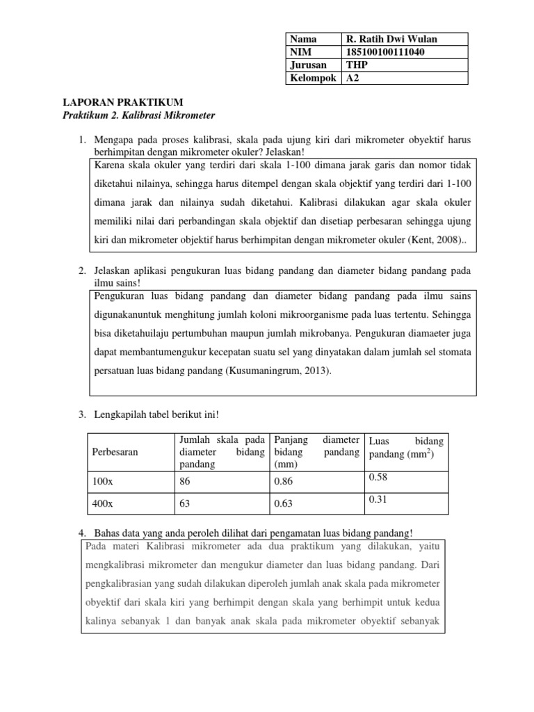 Laporan Praktikum Mikrometer | PDF