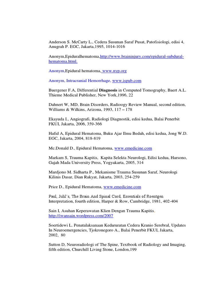 Medical References on Brain Trauma | PDF