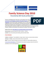 Family Science Day 2010 - Flyer