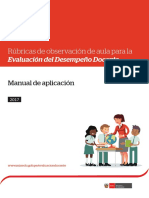 Rúbricas de Observación de Aula Para La Evaluación Del Desempeño Docente Manual de Aplicación