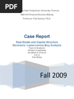 GBA 645 Case7 Real Estate and Capital Structure Decisions