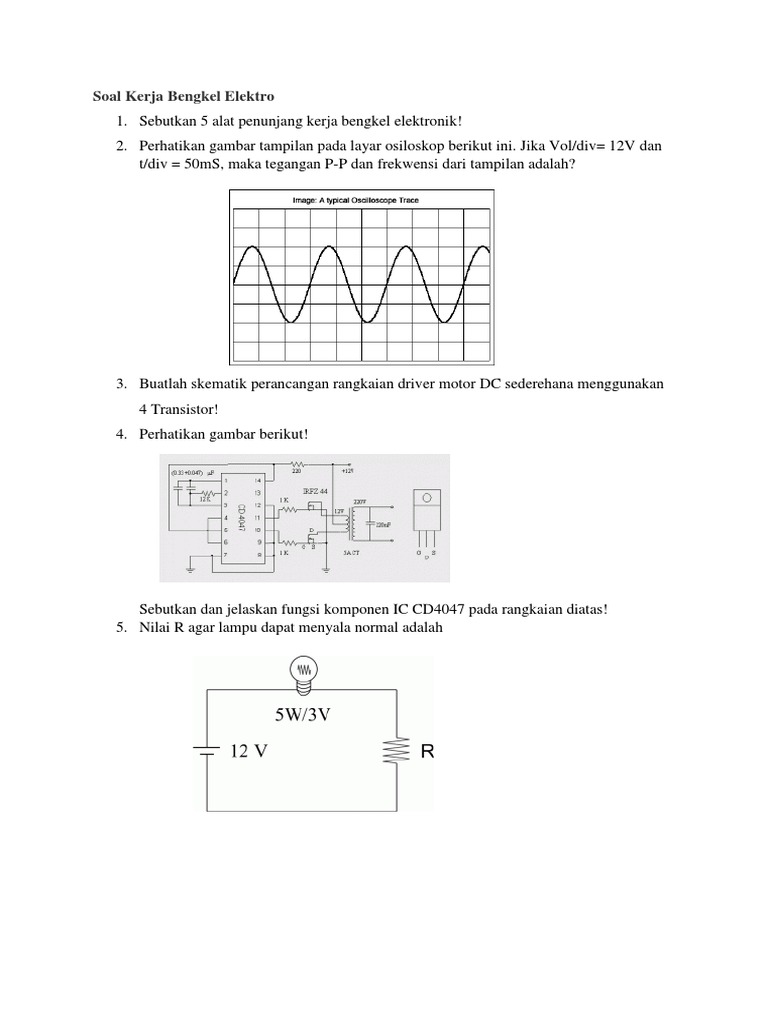 Soal Essay Elektronika Dasar