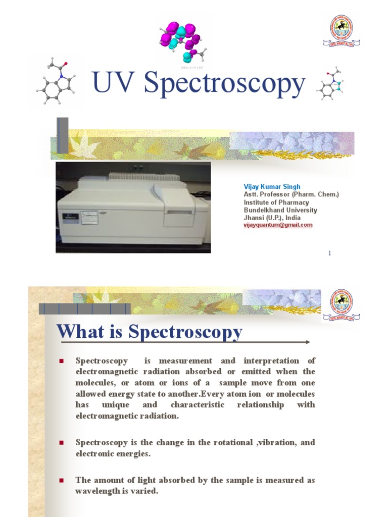 UV Spectroscopy Basics PDF Spectrophotometry Spectroscopy