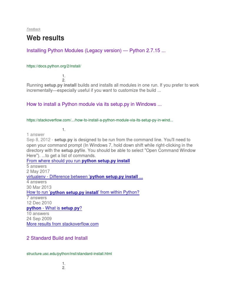 Installing Python Modules via setup.py | PDF | Python (Programming ...