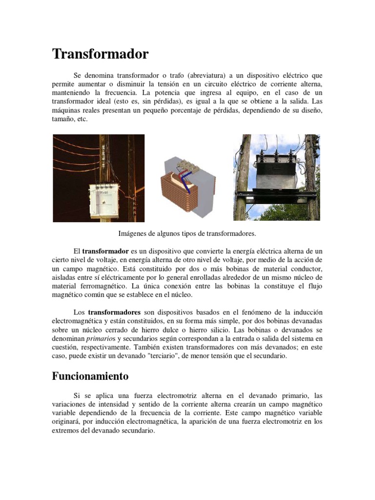 Transformador Pdf Pdf Transformador Inductor