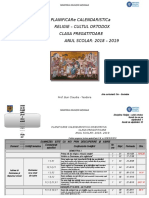 Didactic 2018-2019 Planificare Calendaristica - Clasa Pregatitoare